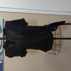 Cropped wrap t-shirt, ribbed